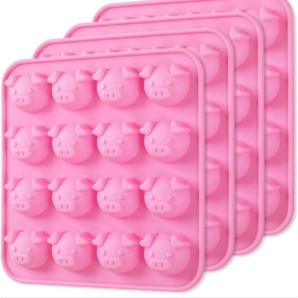Newk Other - 4 Packs 16 Cavity Piglet Candy Molds for Jelly, Fondant, Candy, Resin, Keto Bomb